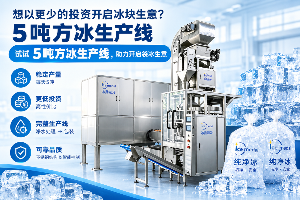 小投资开启制冰生意？选 5 吨食用方冰生产线